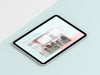 High Angle Modern Tablet With Screen Mock-Up Psd