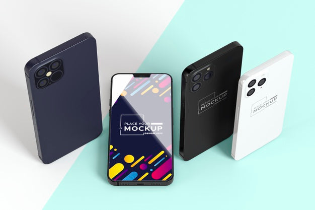 High Angle New Phone Set Psd