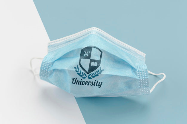 High Angle Of Back To School Medical Mask Psd