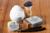 High Angle Of Barbershop Items With Foam And Soap Psd