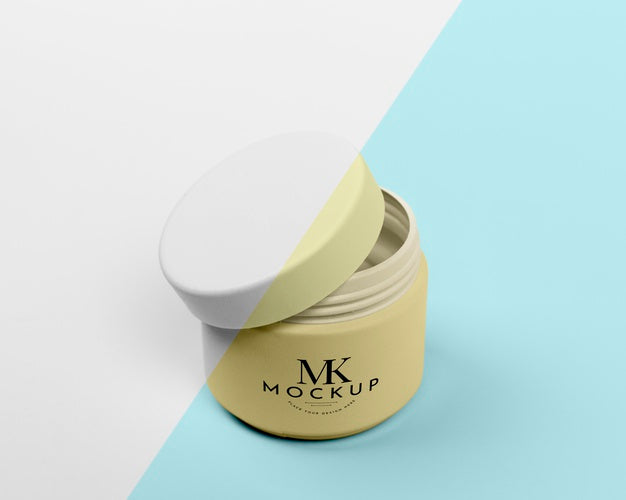 High Angle Of Beauty Cream In Can Mock-Up Psd