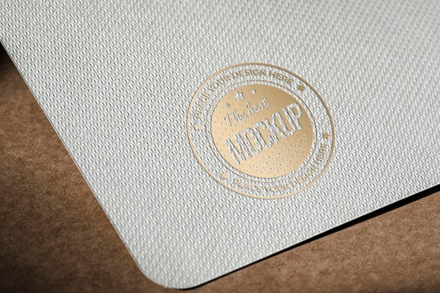 High Angle Of Business Paper Card Mock-Up With Coarse Surface Psd