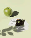 High Angle Of Card With Apple And Leaves Shadow Psd
