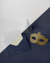 High Angle Of Carnival Invitation In Envelope With Cone And Mask Psd