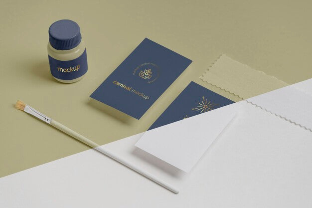 High Angle Of Carnival Invitation With Paint And Brush Psd