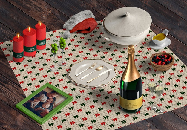 High Angle Of Christmas Concept Psd