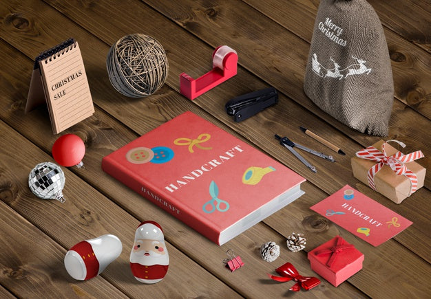 High Angle Of Christmas Scene Creator Concept Mock-Up Psd