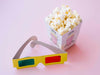 High Angle Of Cinema Glasses With Popcorn Psd