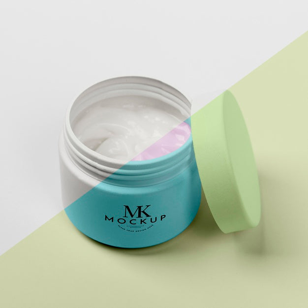 High Angle Of Cosmetic Product Bottle Mock-Up Psd