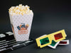 High Angle Of Cup With Popcorn And Cinema Glasses Psd