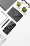 High Angle Of Desk Concept Mock-Up Psd