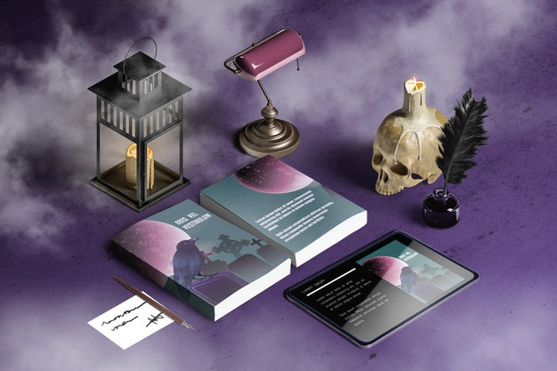 High Angle Of Halloween Concept Scene Creator Psd