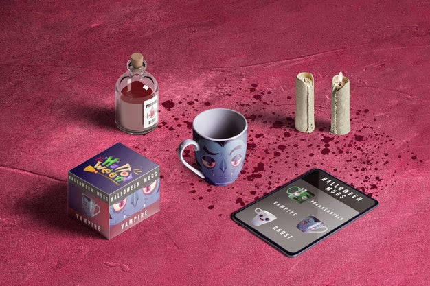 High Angle Of Halloween Dracula Concept Scene Creator Psd