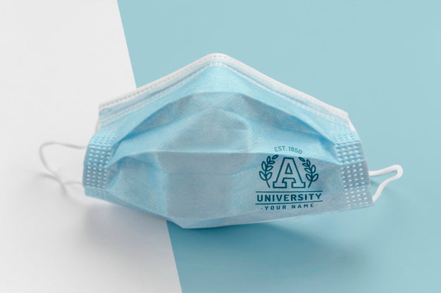 High Angle Of Medical Mask For Back To School Psd