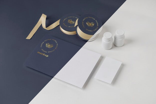 High Angle Of Minimalistic Carnival Invitation With Rolls Of Tape Psd