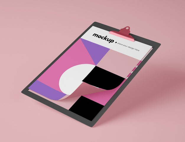 High Angle Of Mock-Up Notepad With Paper Psd