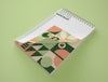 High Angle Of Notepad Mock-Up With Geometric Design Psd