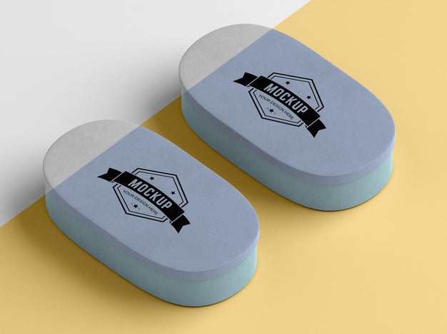 High Angle Of Packaging Box Mock-Up Psd