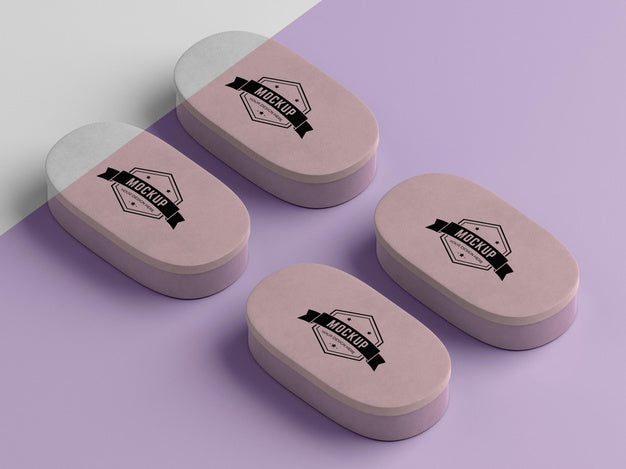 High Angle Of Packaging Box Mock-Up Psd