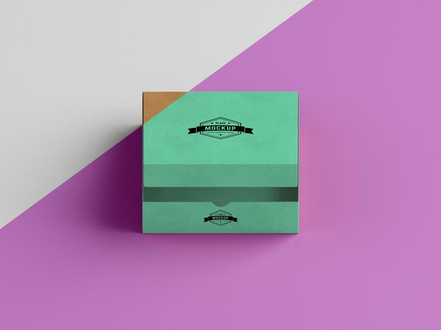 High Angle Of Packaging Box Mock-Up Psd