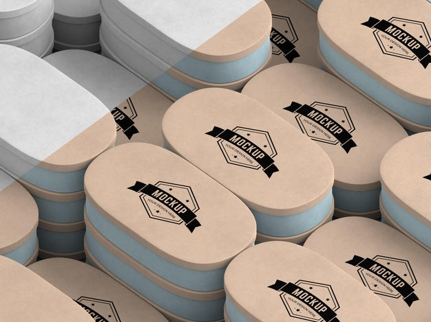 High Angle Of Packaging Box Mock-Up Psd