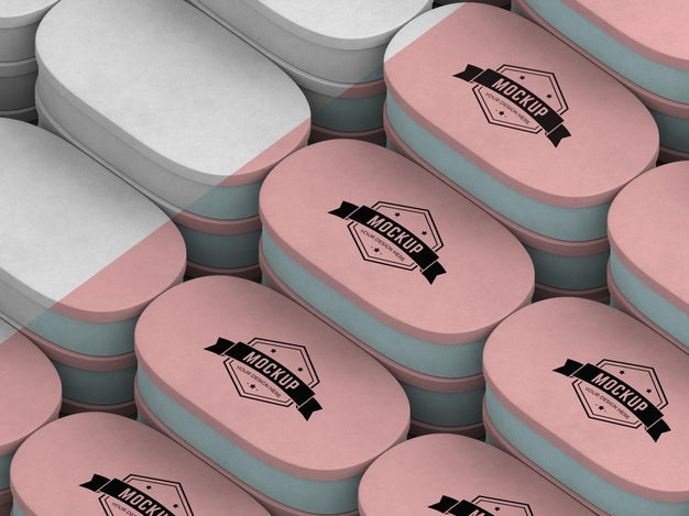 High Angle Of Packaging Box Mock-Up Psd