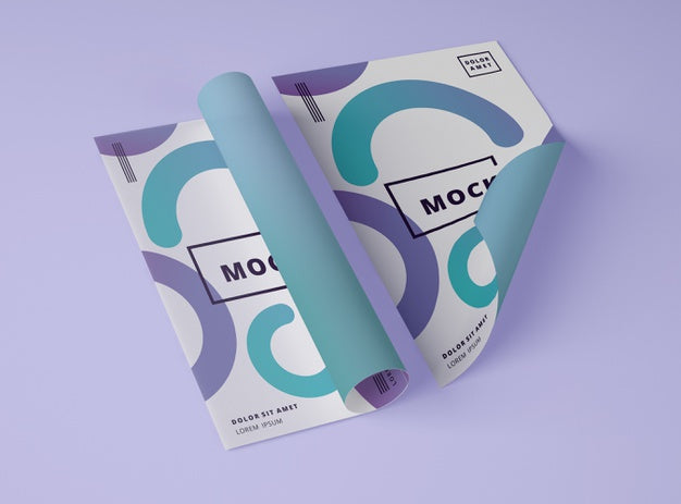 High Angle Of Paper With Circles Psd