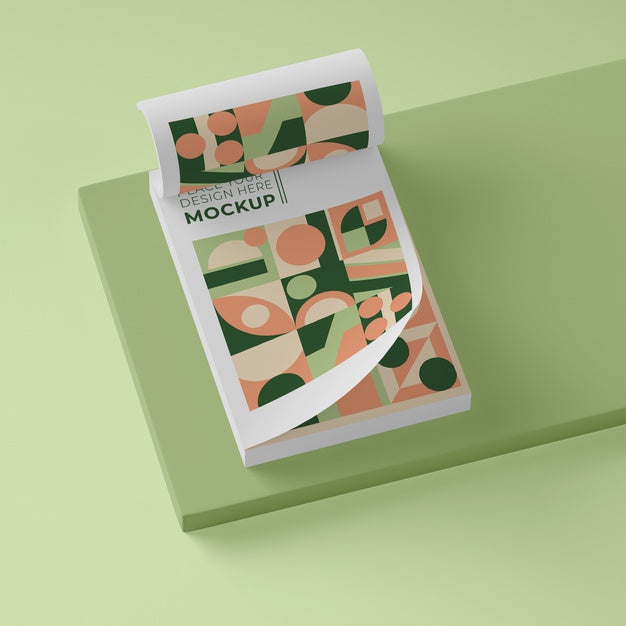 High Angle Of Paper With Geometric Design Psd