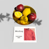 High Angle Of Plate With Fruits And Card Psd