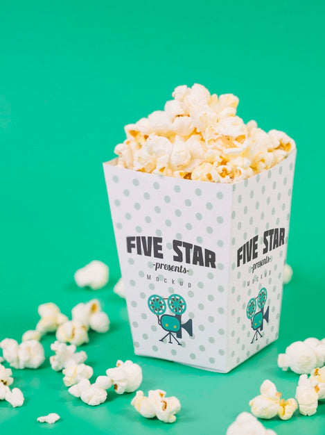 High Angle Of Popcorn Cup Psd