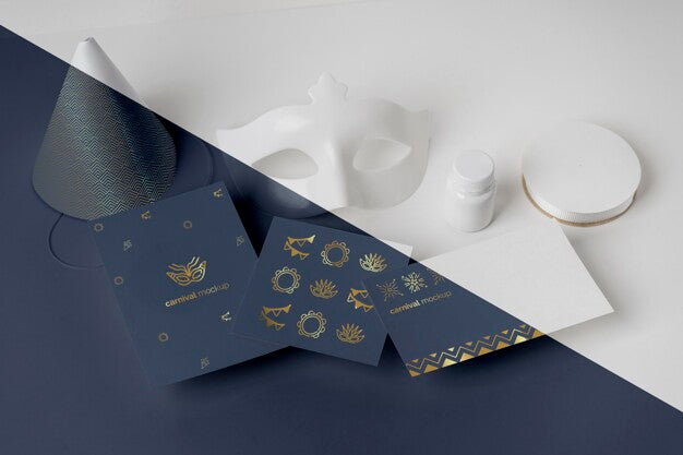 High Angle Of Simplistic Carnival Invitation With Diy Essentials Psd
