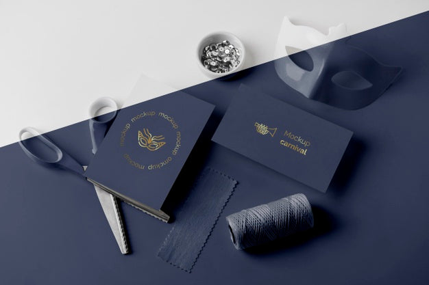 High Angle Of Simplistic Carnival Invitation With Diy Items Psd