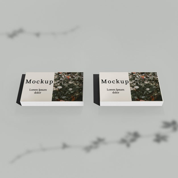 High Angle Of Stack Of Cards With Shadow Psd