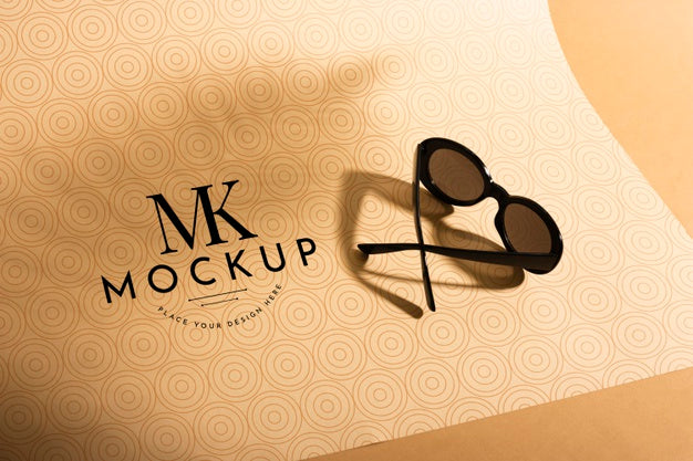 High Angle Of Stylish Sunglasses Mock-Up Psd