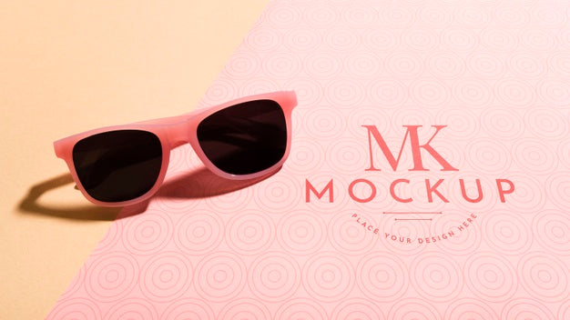 High Angle Of Sunglasses Mock-Up Psd