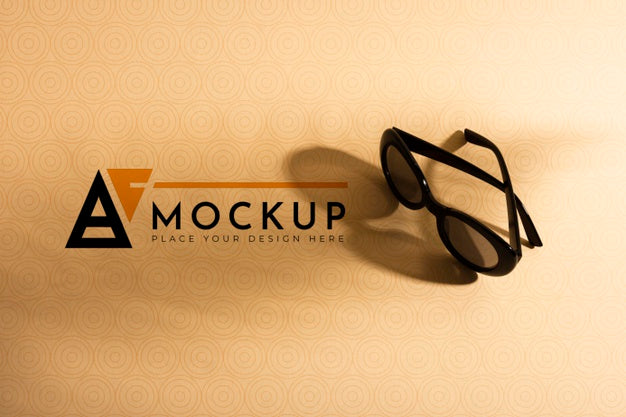 High Angle Of Sunglasses Mock-Up Psd