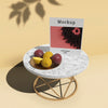 High Angle Of Table With Card And Fruit Psd