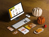 High Angle Of Thanksgiving Concept On Wooden Table Psd