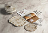 High Angle Of Thanksgiving Mock-Up On Marble Background Psd