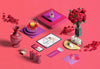 High Angle Of Valentine'S Day Concept Psd