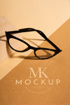 High Angle Of Vision Glasses Mock-Up Psd