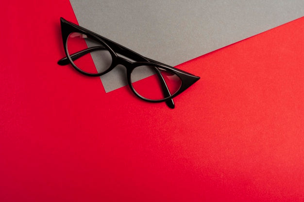 High Angle Of Vision Glasses With Copy Space Psd