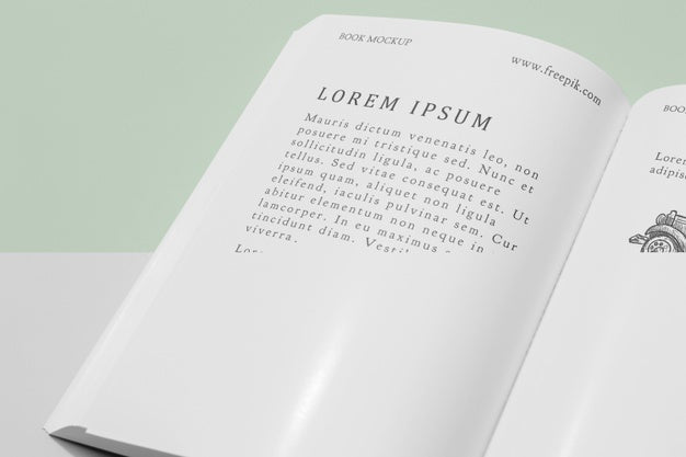 High Angle Open Book Mock-Up Psd