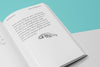 High Angle Open Book Mock-Up With Illustration Psd