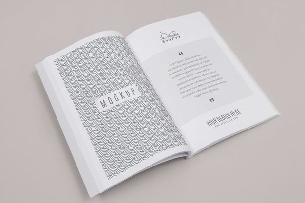 High Angle Open Japan Book Psd