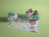 High Angle Painted Eggs On Table Psd