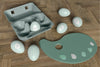 High Angle Painting Tools And Eggs On Table Psd