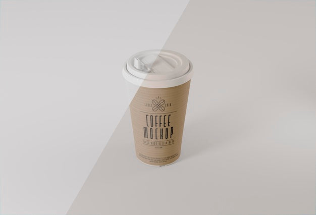 High Angle Paper Coffee Cup Mockup Psd