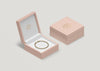 High Angle Pink Jewelry Box With Golden Bracelet Psd
