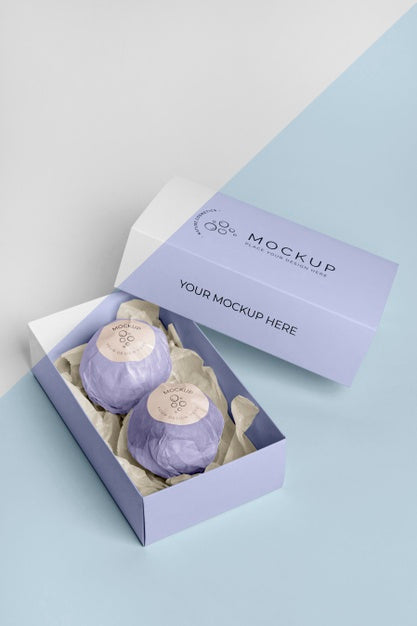 High Angle Purple Bath Bombs And Box Psd